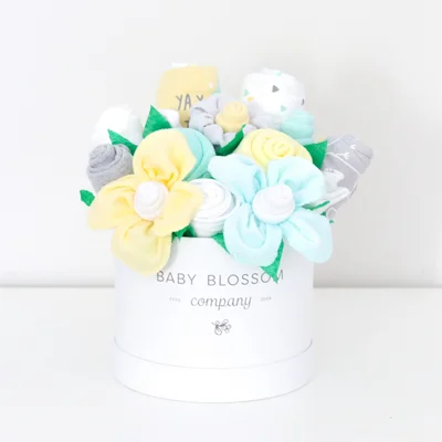 Deluxe Hatbox Bouquet Baby Bundle