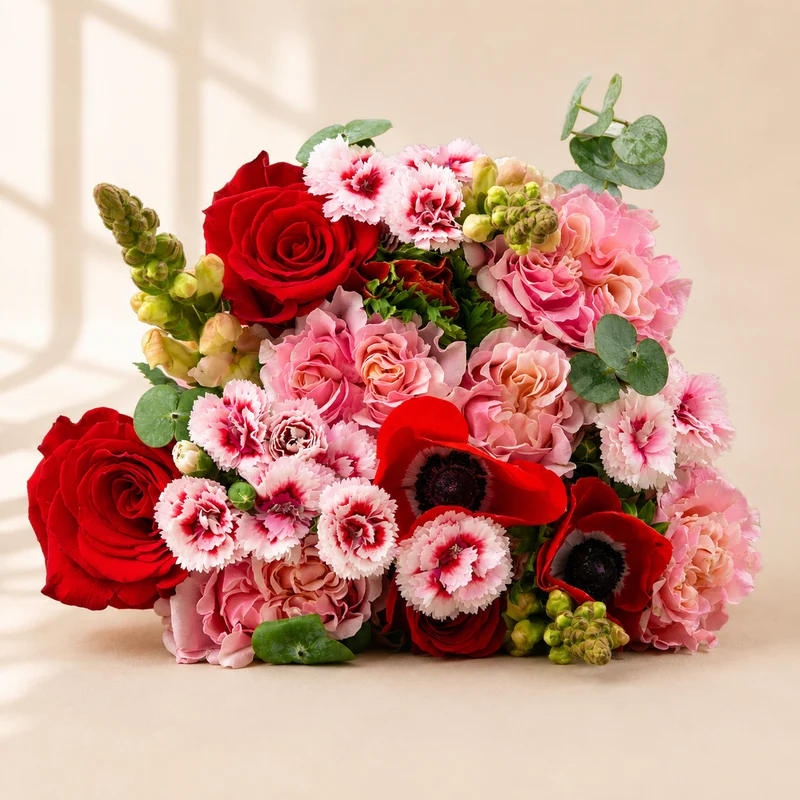 Holiday Szn Flower Bouquet with Vase