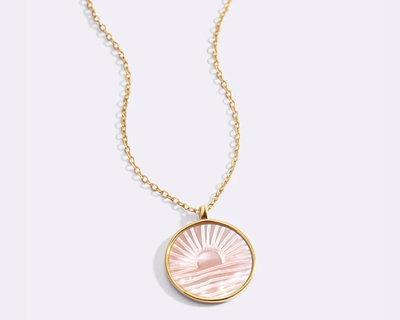 Mother of Pearl Sunrise Pendant Necklace