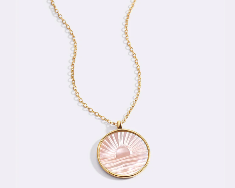 Mother of Pearl Sunrise Pendant Necklace