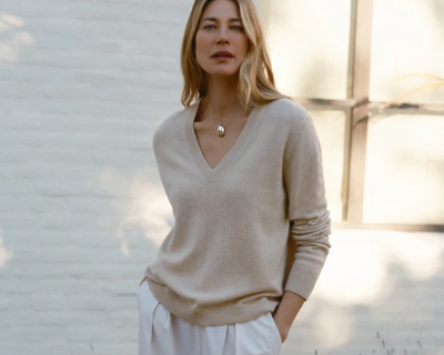 Flynn Cashmere Sweater, Oatmeal
