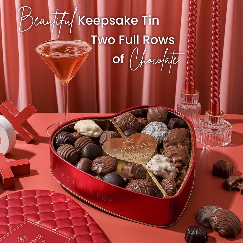 Heart-Shaped Chocolate Truffles Gift Tin