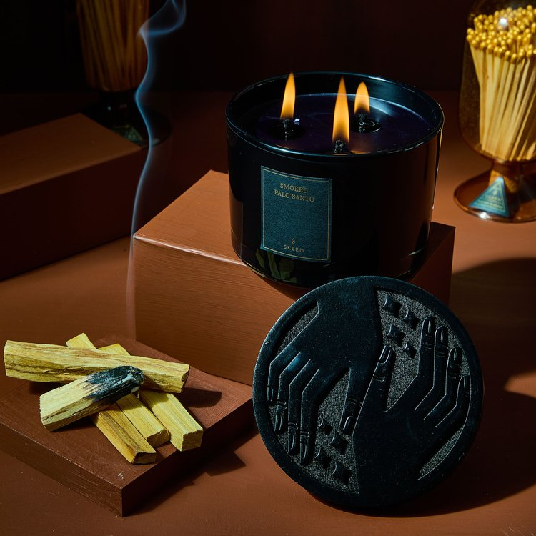 Triple Wick Obsidian Candle