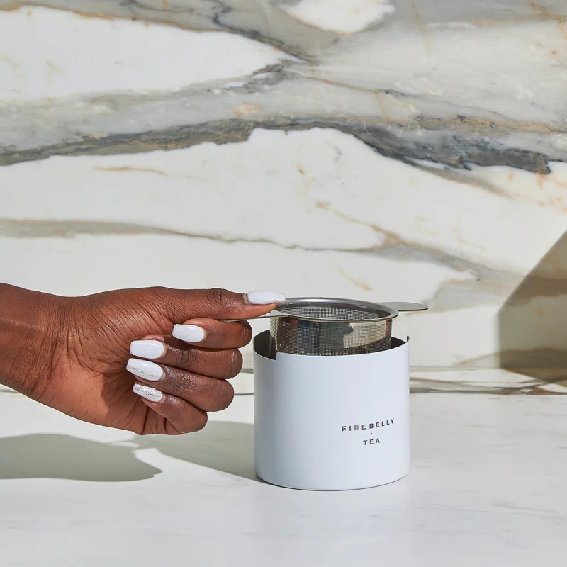 Tea Strainer + Resting Cup