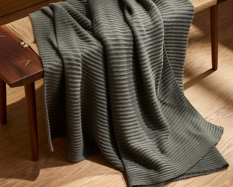 Organic Rib Knit Throw