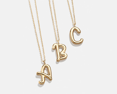 Bubble Script Initial Necklace
