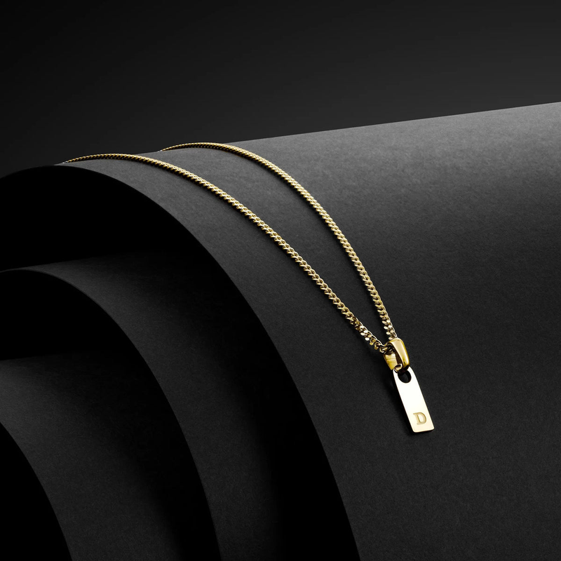 14K Gold Initial Tag Necklace