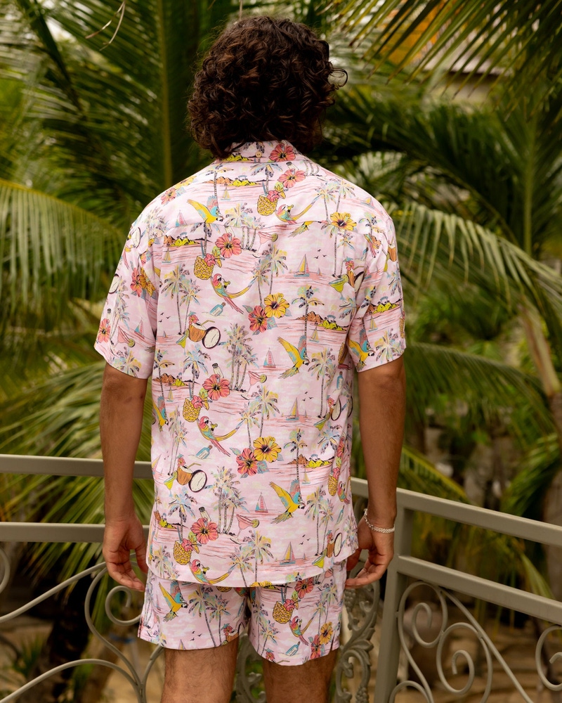 Wastin' Away Again Margaritaville Pink Short Sleeve Shirt