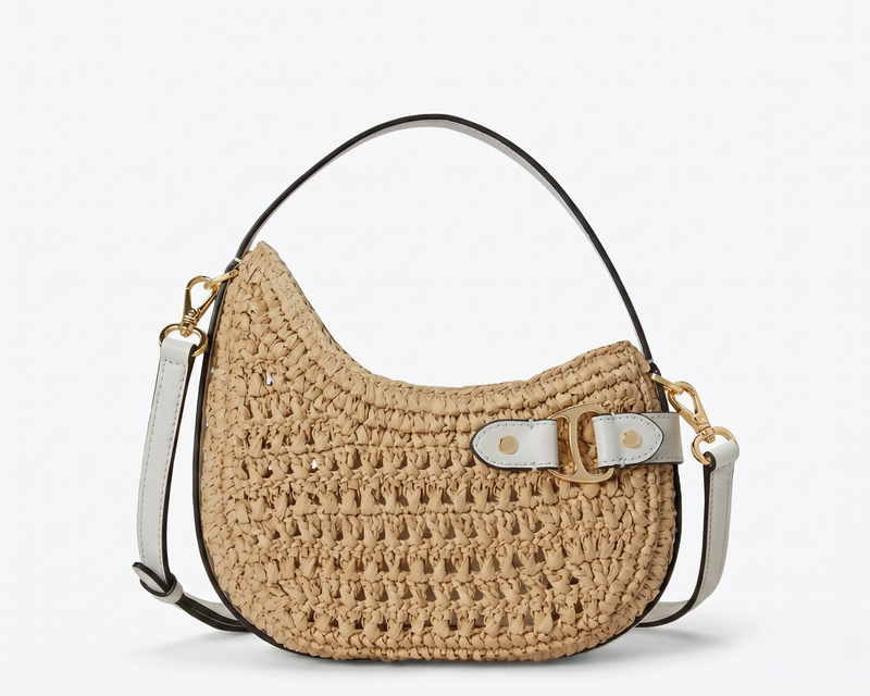 Tasha Woven Straw Small Crossbody Bag