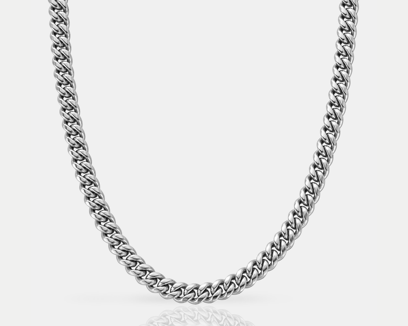 Silver Cuban Chain 8mm