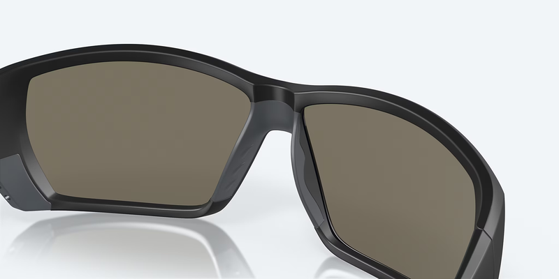 Tuna Alley Polarized Sunglasses, Matte Black/Blue mirror
