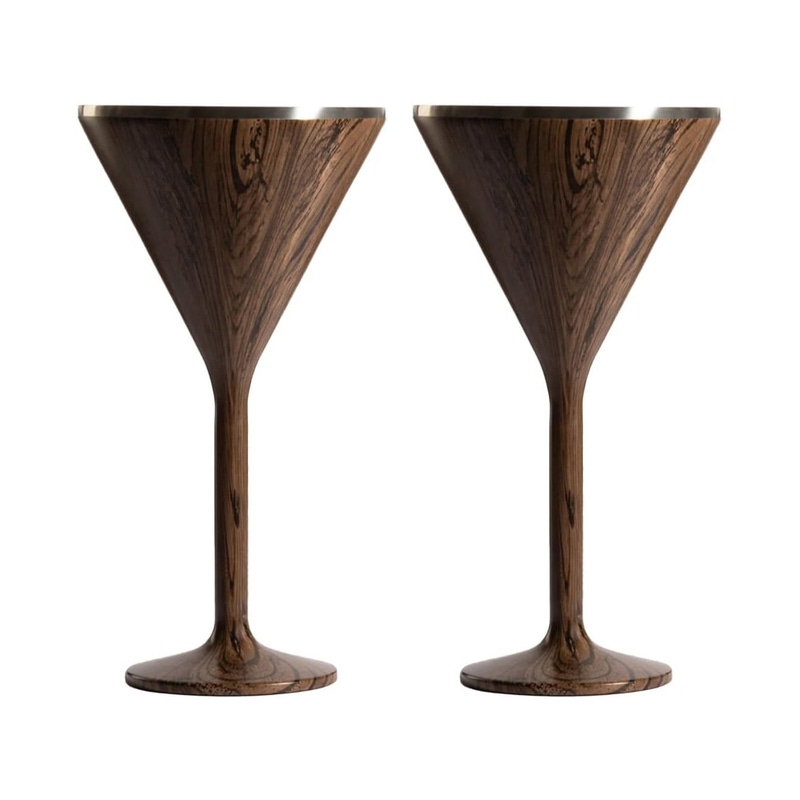 Stainless Steel Stemmed Martini Glass, Set of 2
