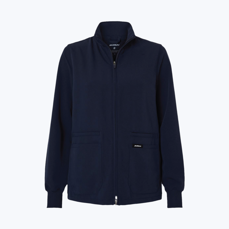 Jaanuu Women's Ceri Essential Full-Zip 6-Pocket Scrub Jacket