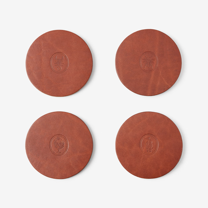 Leather Coasters, Set of 4