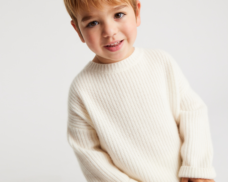Toddler Washable Cashmere Fisherman Tunic Sweater