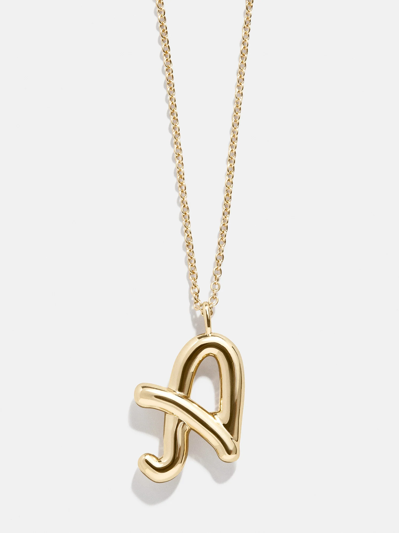 Bubble Script Initial Necklace