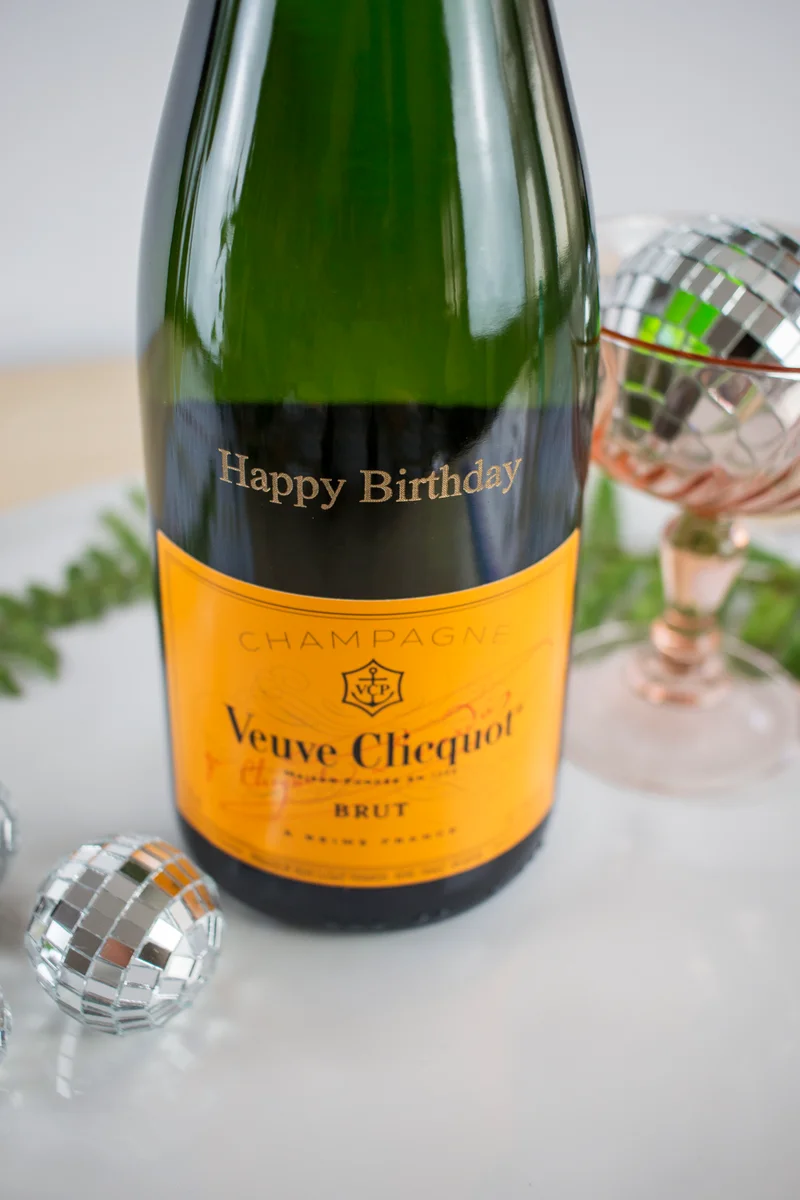 Engraved Veuve Clicquot Yellow Label Brut Champagne