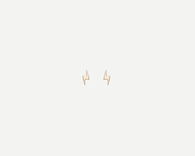 Gold Bolt Stud Earrings