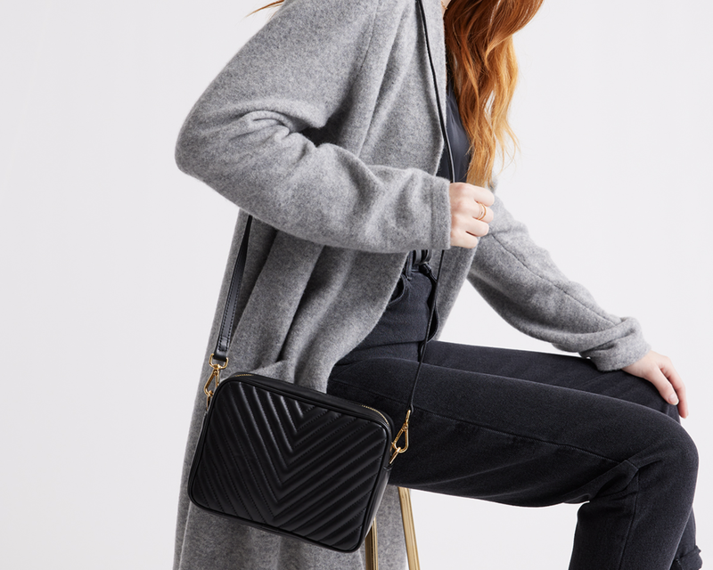 Italian Leather Quilted Crossbody Bag