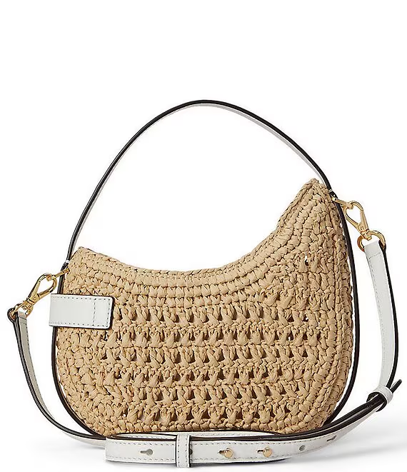 Tasha Woven Straw Small Crossbody Bag