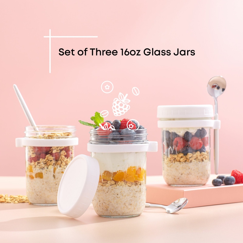 Dawn Overnight Oats Glass Containers