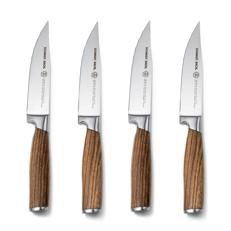 Zebra Wood 4-Piece Jumbo Steak Knife Set