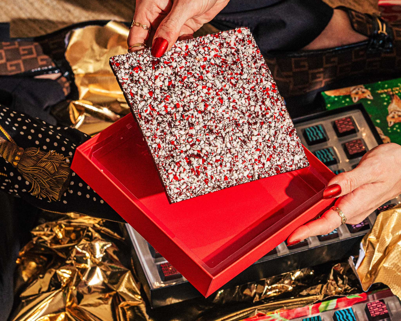 Peppermint Bark Breakable Chocolate Gift Box