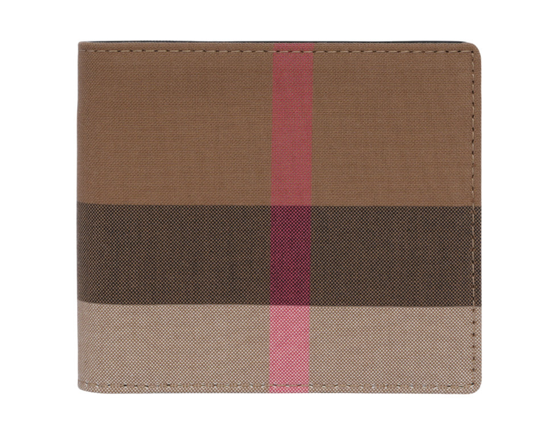 Men's Canvas Check Bifold Wallet