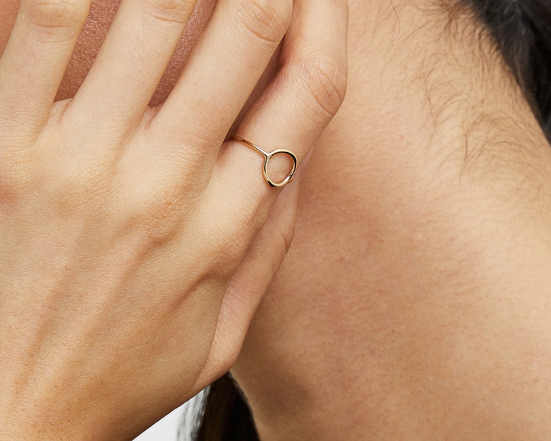 14K Gold Circle Ring