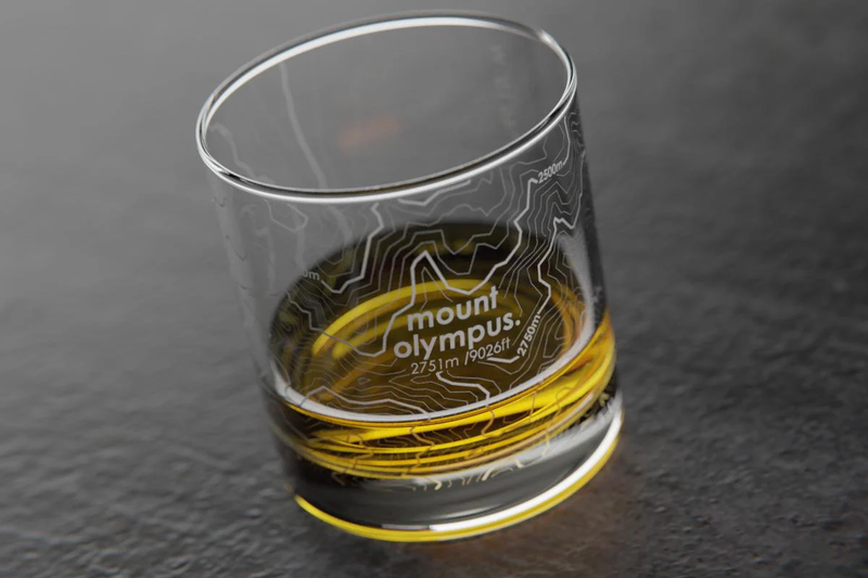 Topography Map Rocks Glass, Set of 2