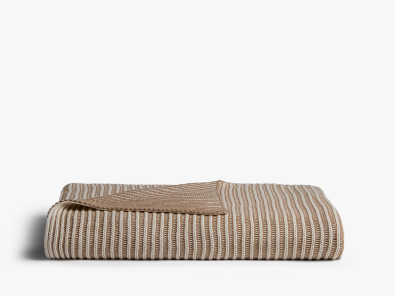 Organic Two-Tone Rib Knit Throw