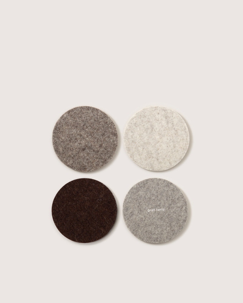 Merino Wool Round Coaster 4-Pack