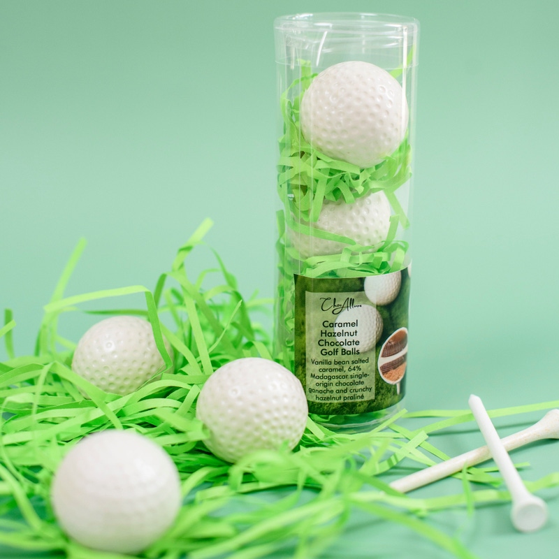 Hazelnut Caramel Chocolate Golf Balls