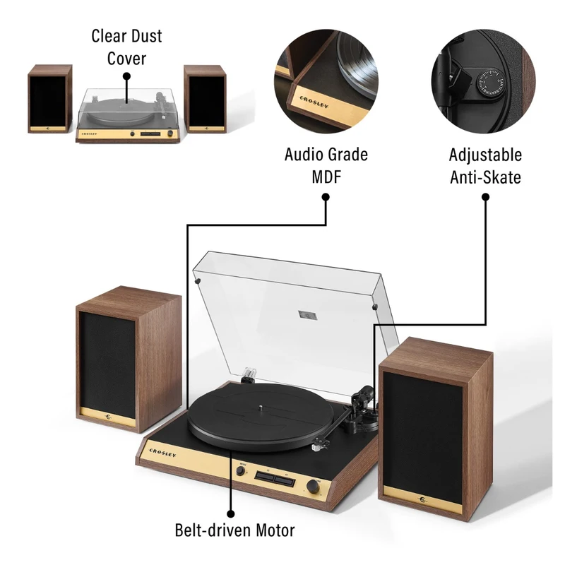 C72 Record Player with Speakers
