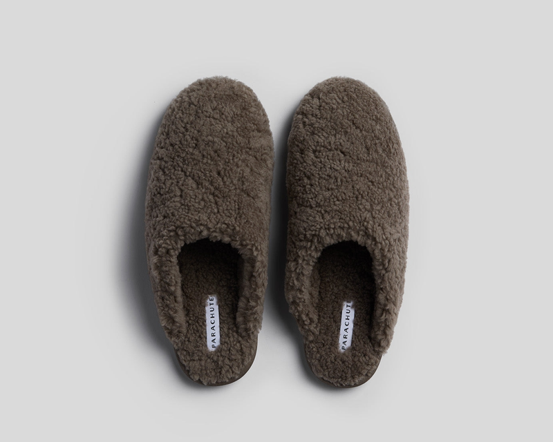 Shearling Wool Clogs, Ash