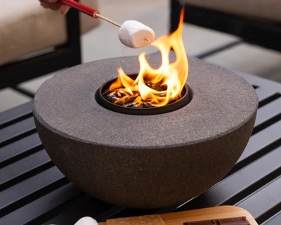 Semi Round Concrete Fire Pit