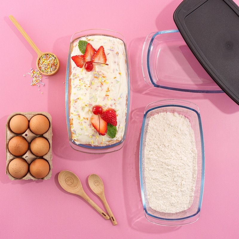 Glass Loaf Pans With Lids, Set of 3