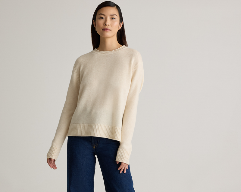Mongolian Cashmere Boxy Crewneck Sweater