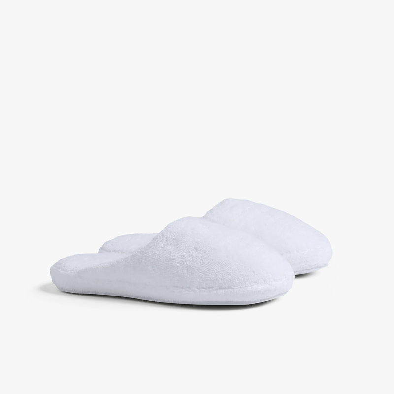 Classic Turkish Cotton Slippers, White