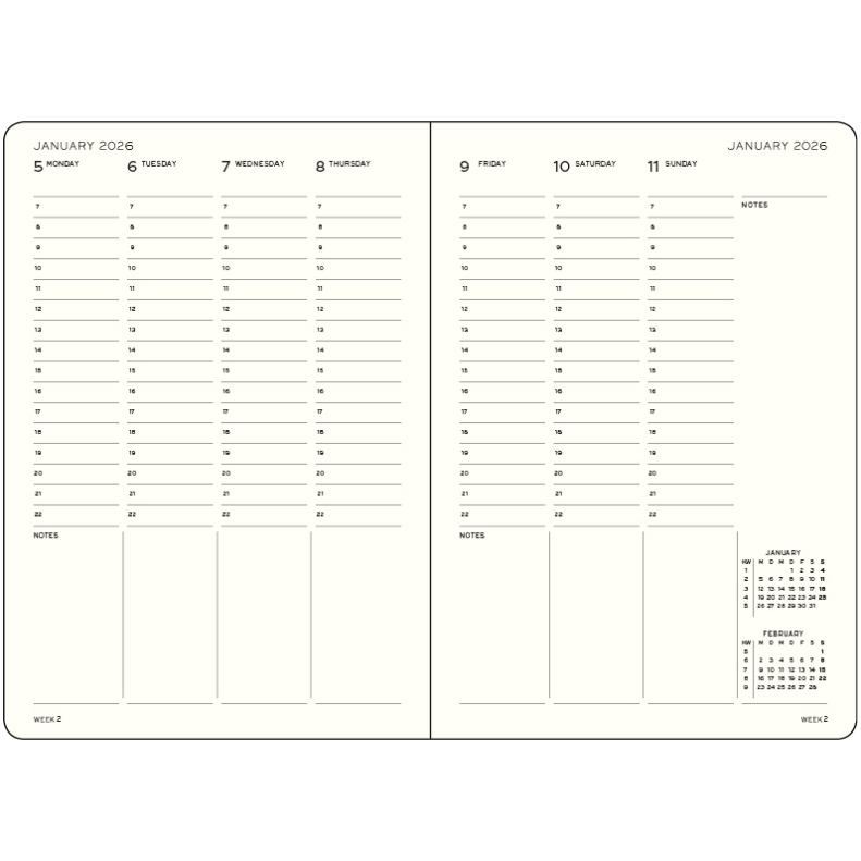 2026 Hardcover A5 Week Planner