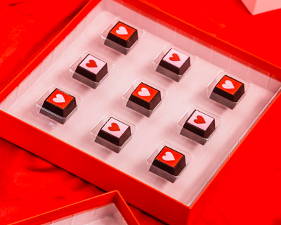 9 Piece Valentine's Chocolate Heart Gift Box