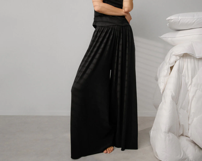Organic Pima Wide Leg Pant, Immersed Black