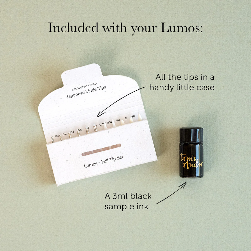 Lumos Mini Refillable Fineliner, Writing and Brush Pen