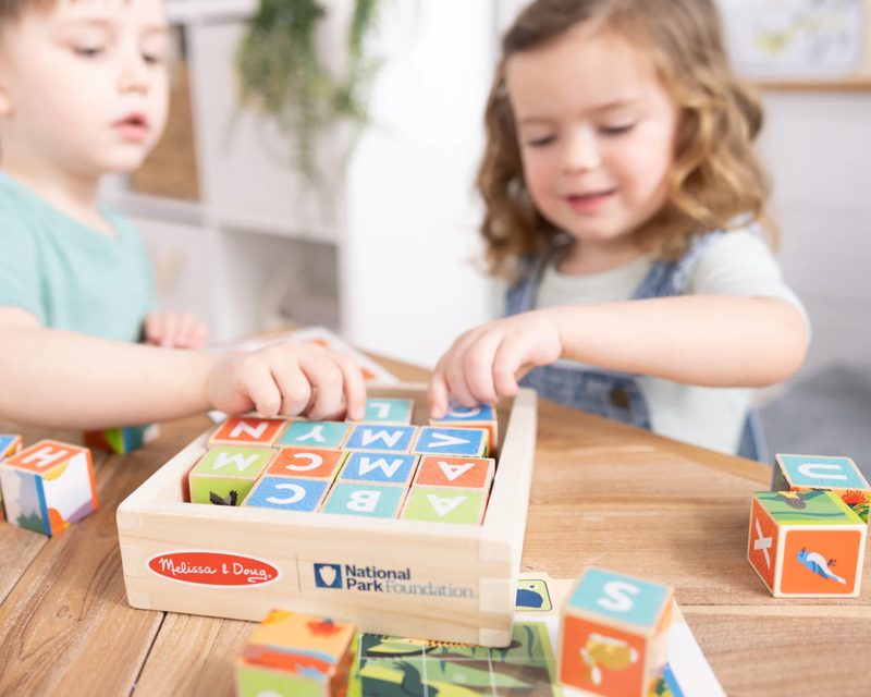 National Parks Alphabet & Animals Wooden Cube Puzzle