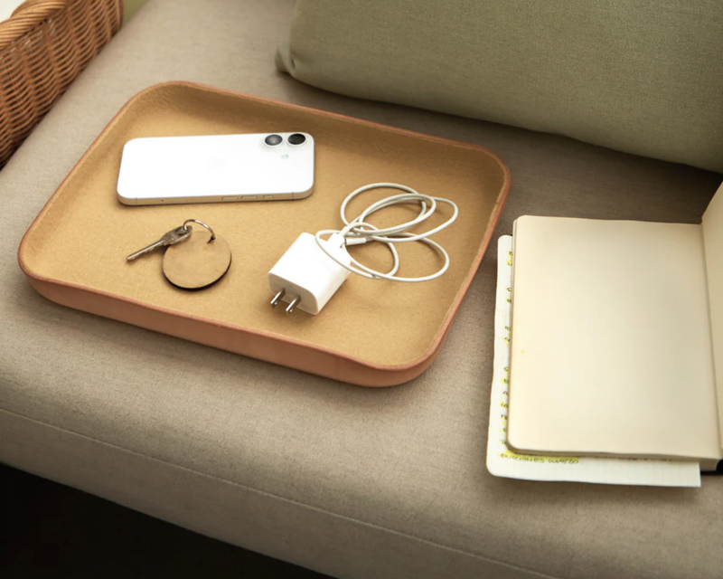 Leather & Merino Wool Large Tray