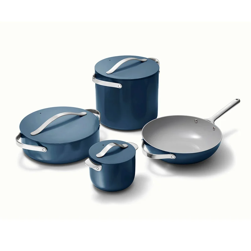 Non-Stick 8 Piece Ceramic Cookware Set with Storage
