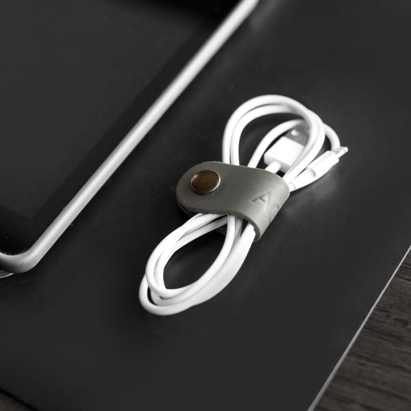Monogrammed Leather Cord Keeper