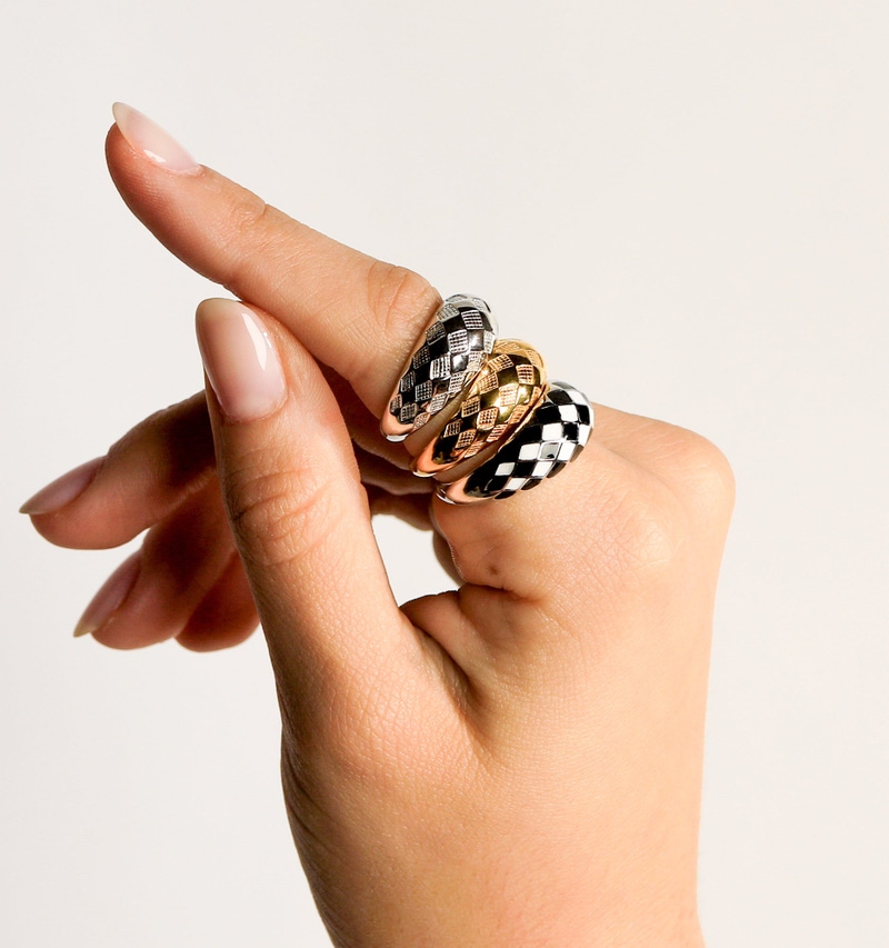 Checker Dome Ring