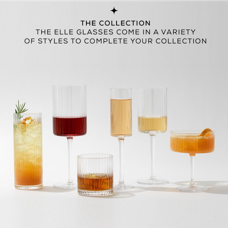 Elle Fluted Red Wine Glasses