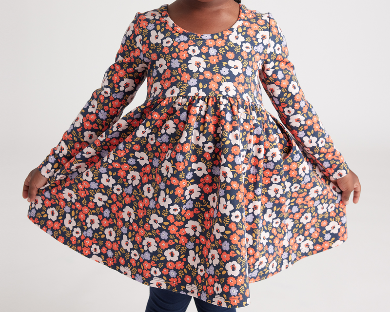 Toddler Organic Cotton Long Sleeve Skater Dress